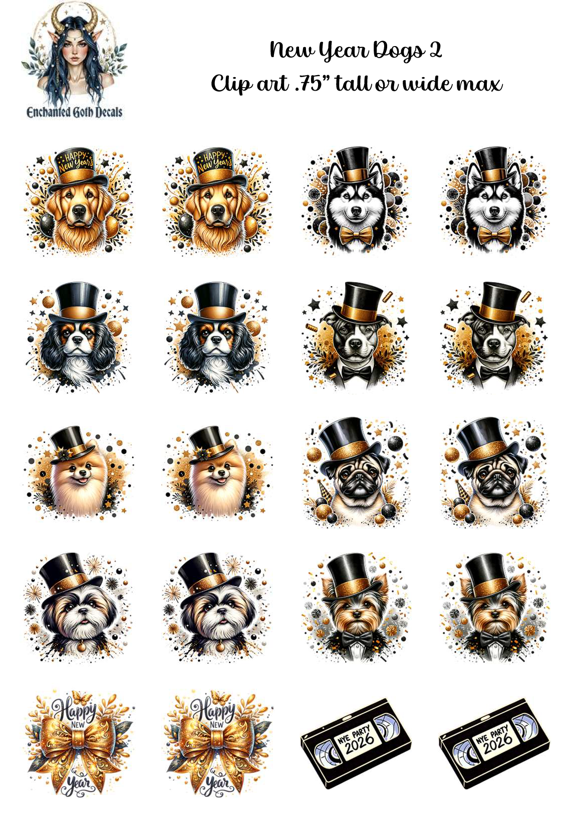 New Year Dogs 2 - Clipart