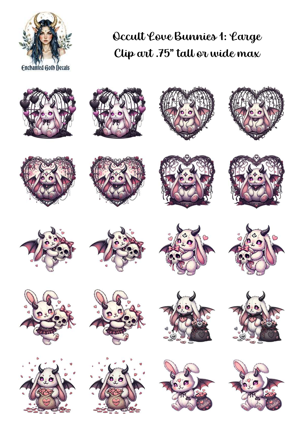 Occult Love Bunnies 1 - Clipart