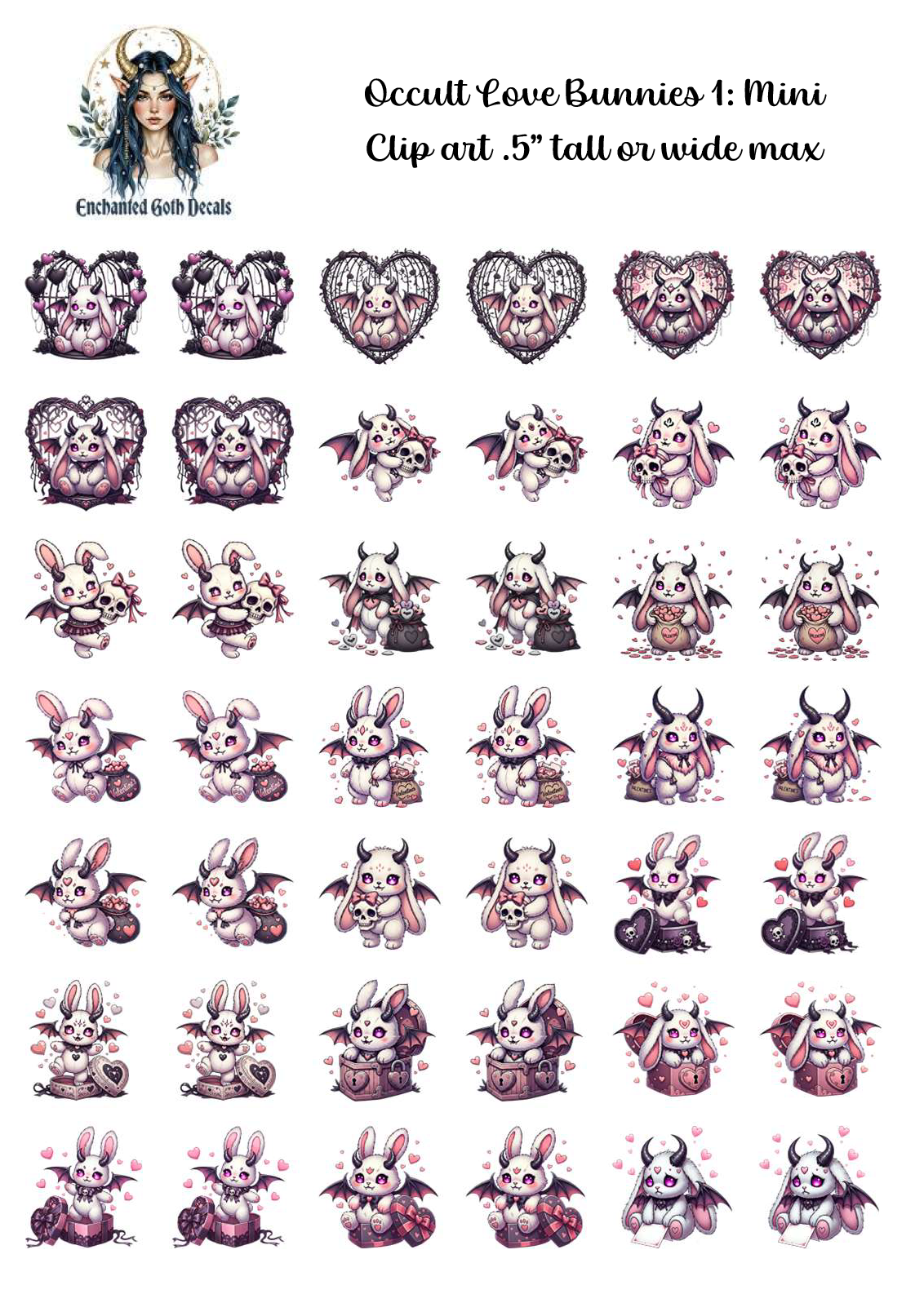 Occult Love Bunnies 1 - Clipart Mini