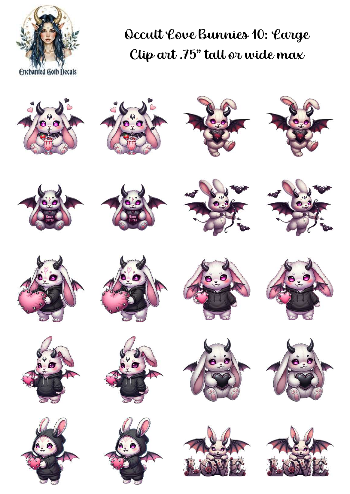 Occult Love Bunnies 10 - Clipart