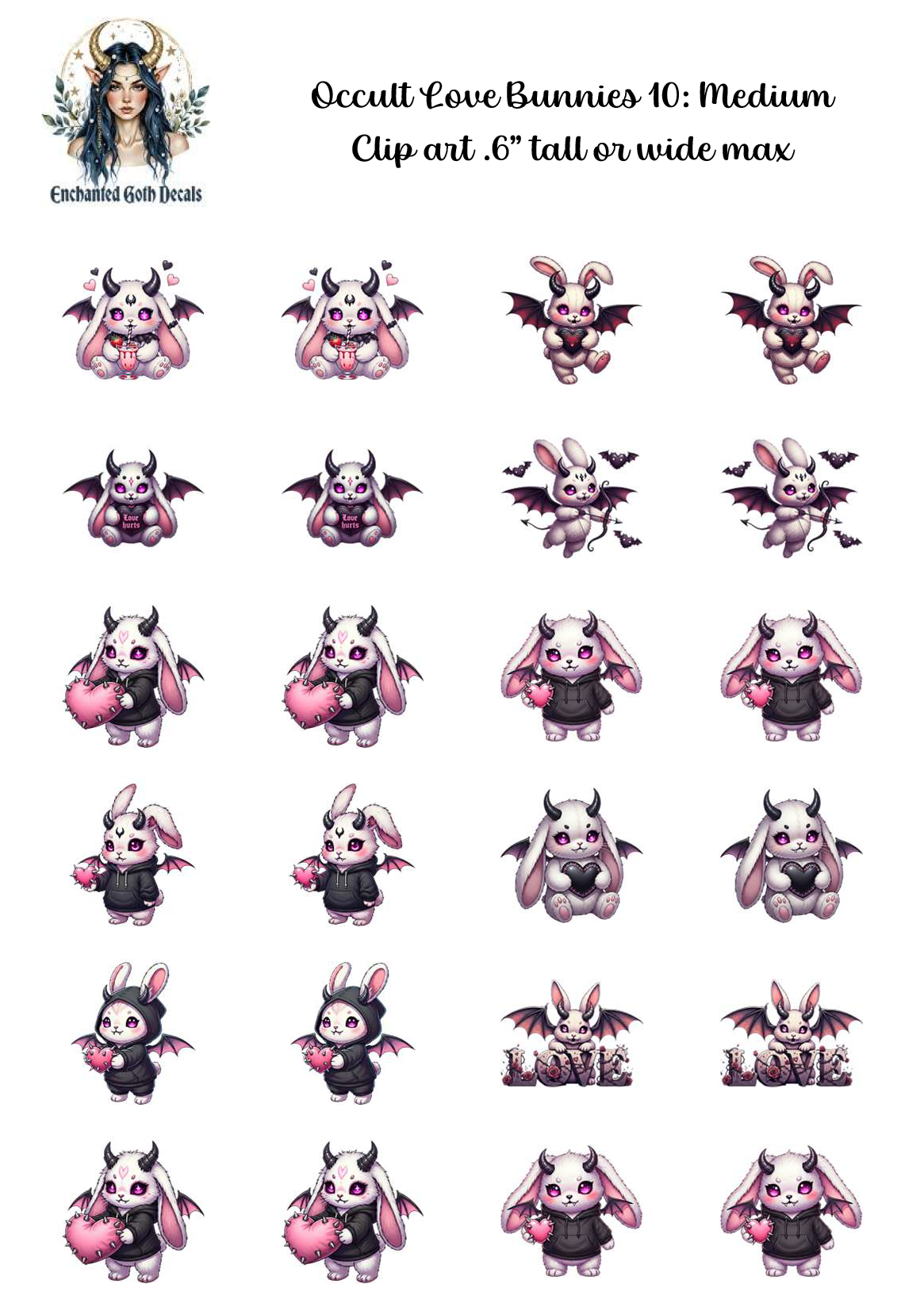 Occult Love Bunnies 10 - Clipart