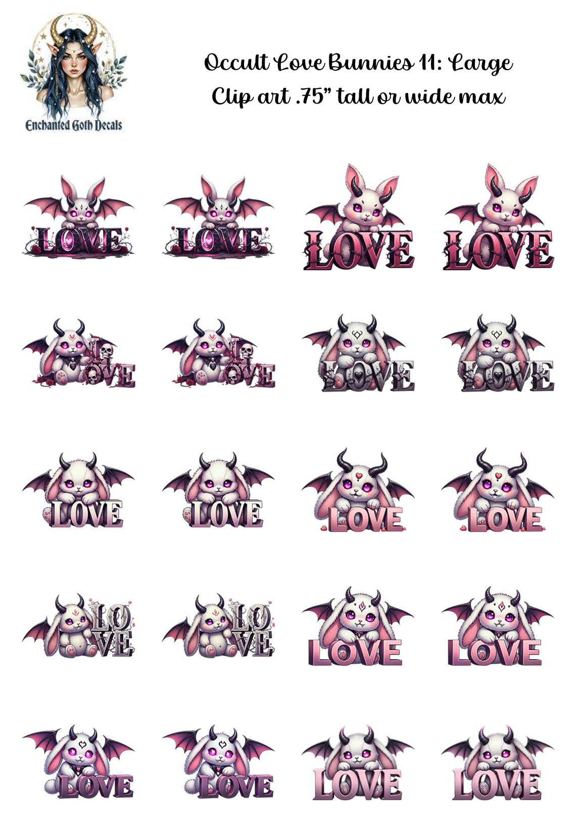 Occult Love Bunnies 11 - Clipart