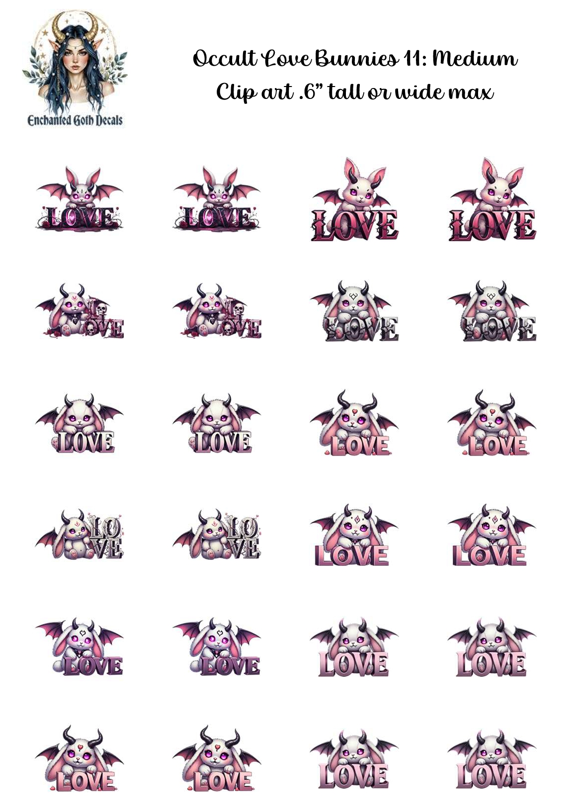 Occult Love Bunnies 11 - Clipart