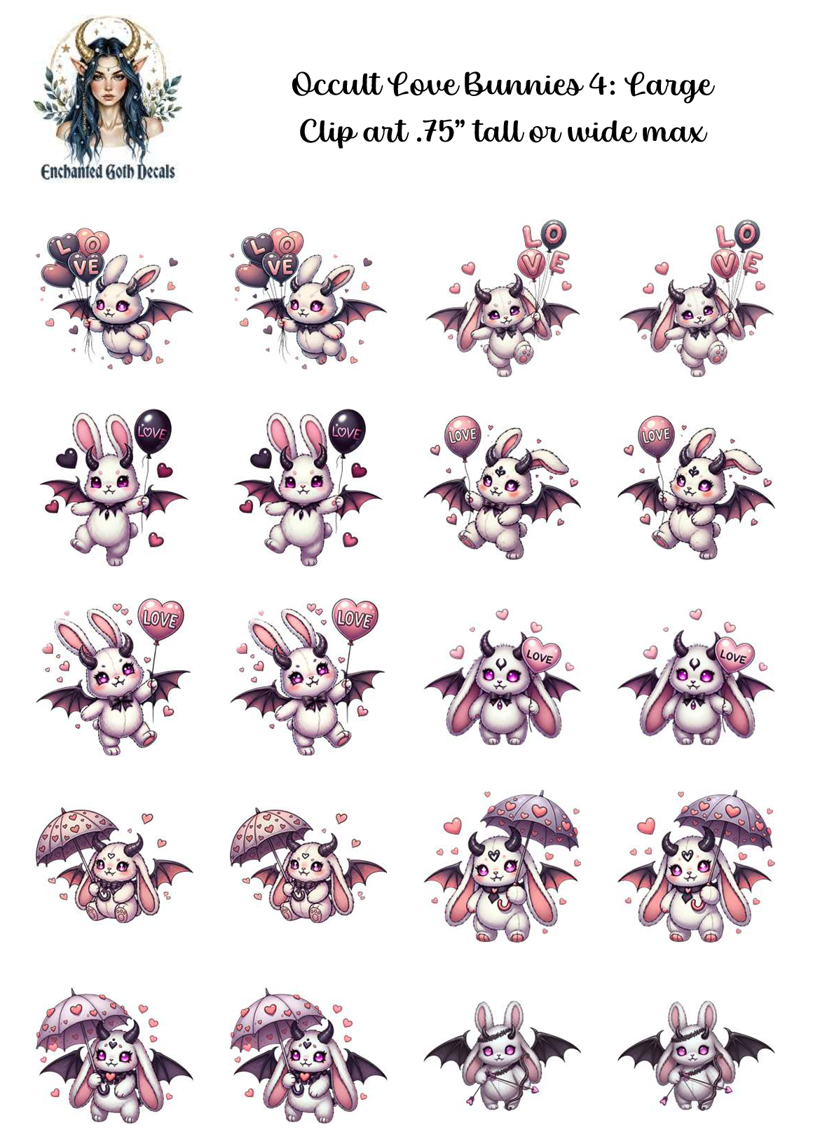 Occult Love Bunnies 4 - Clipart