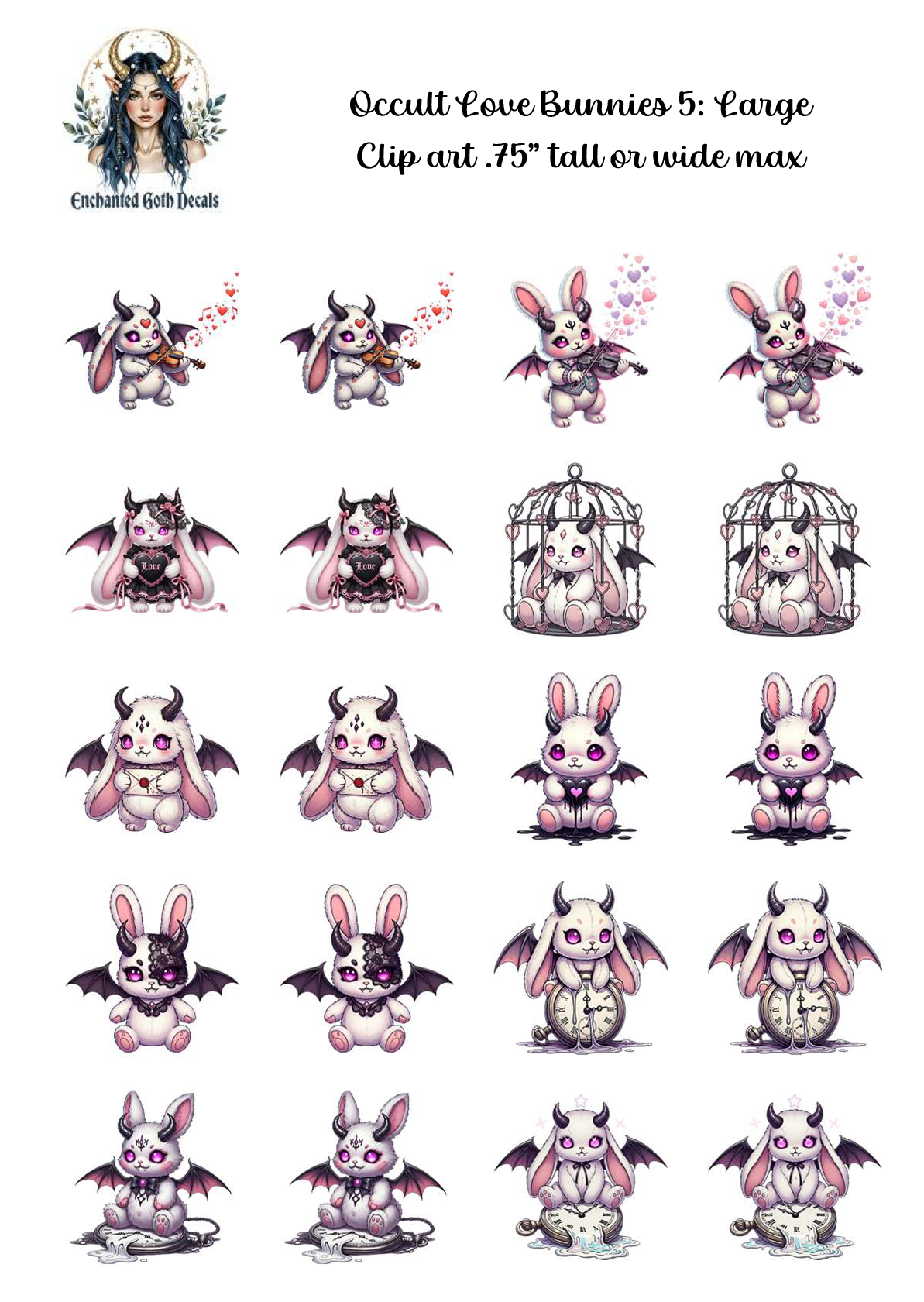 Occult Love Bunnies 5 - Clipart
