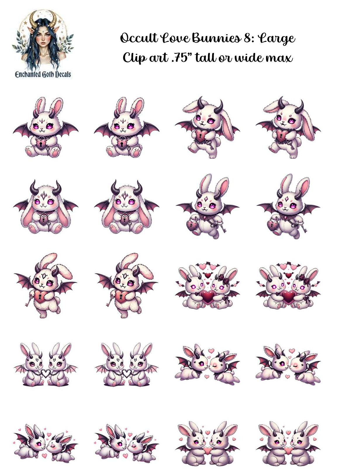 Occult Love Bunnies 8 - Clipart