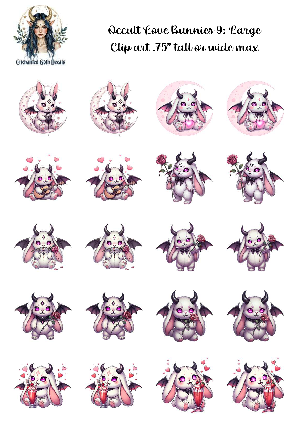 Occult Love Bunnies 9 - Clipart