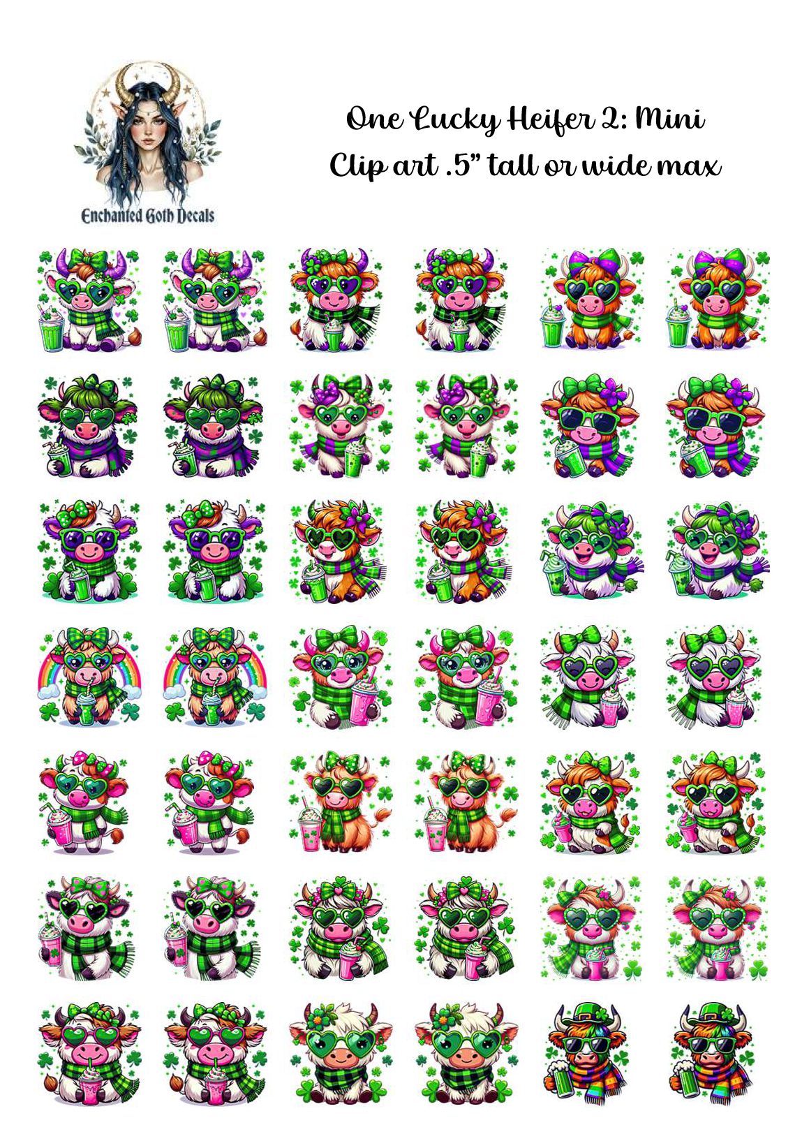 One Lucky Heifer 2 - Clipart Mini