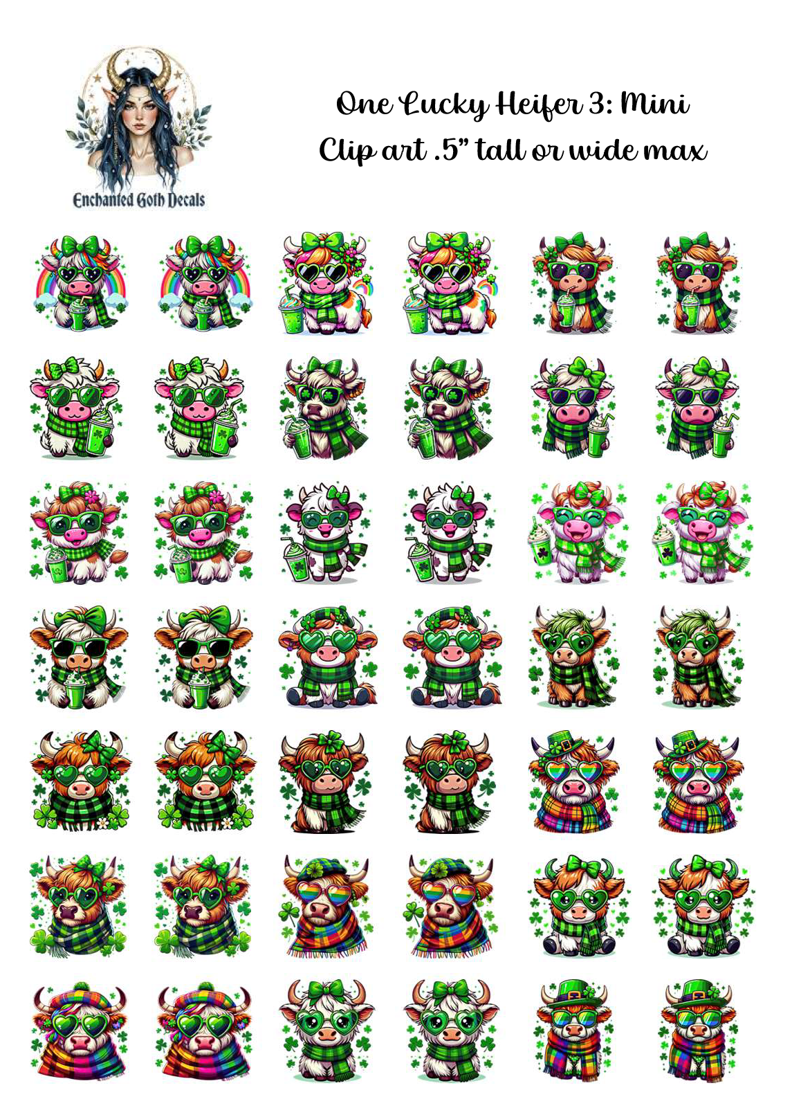 One Lucky Heifer 3 - Clipart Mini