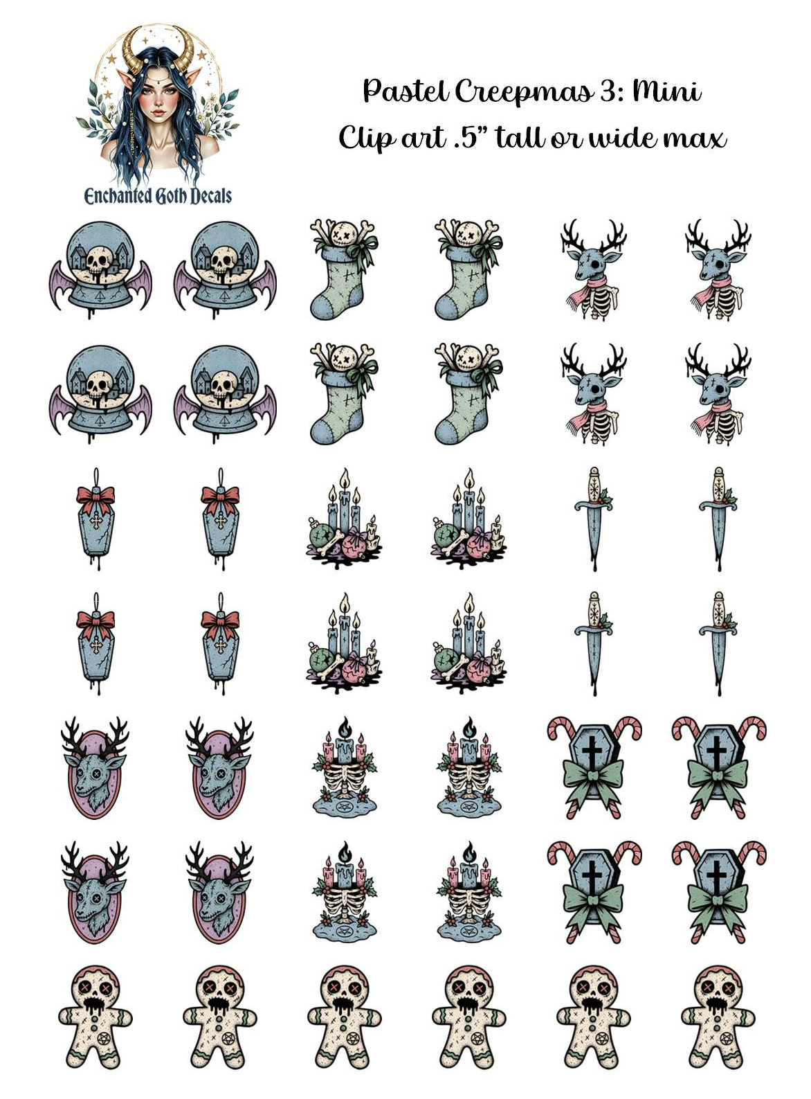Pastel Creepmas 3 - Clipart Mini