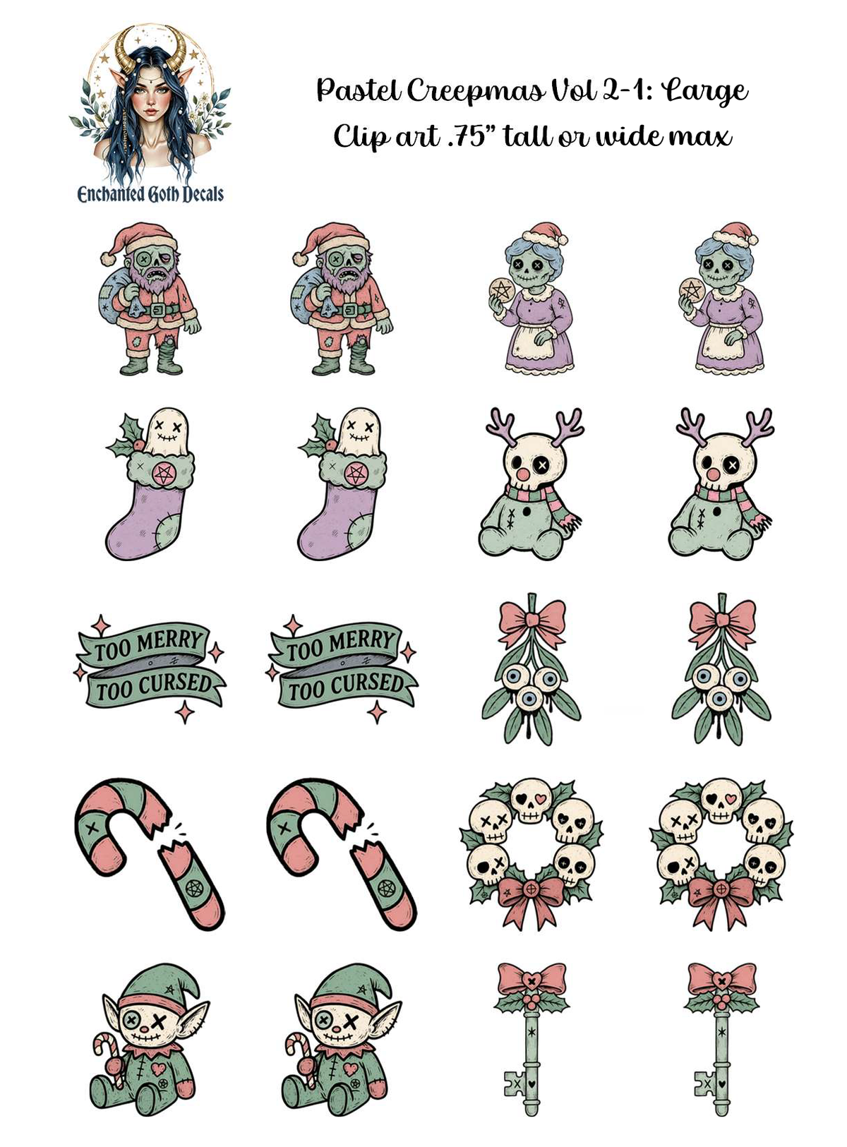 Pastel Creepmas Vol 2: 1 - Clipart