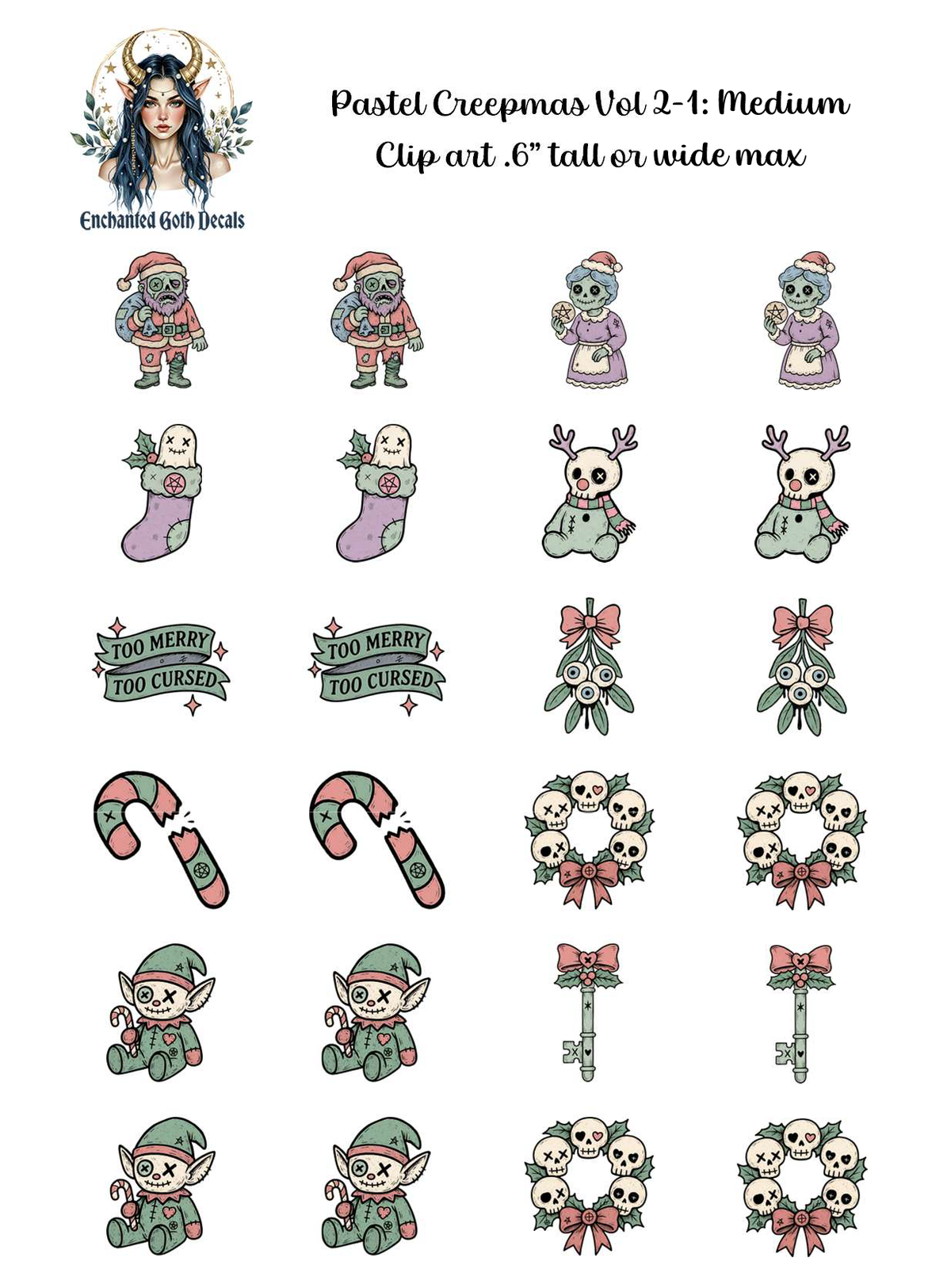 Pastel Creepmas Vol 2: 1 - Clipart
