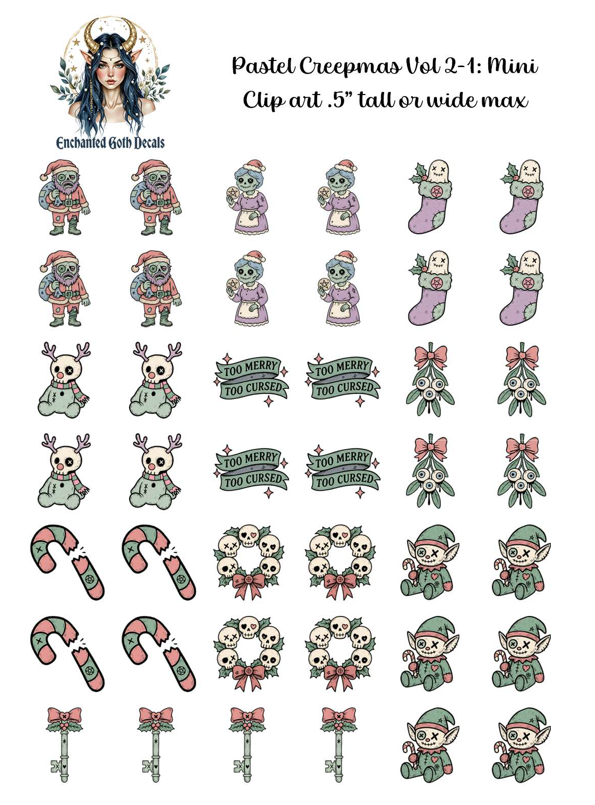 Pastel Creepmas Vol 2: 1 - Clipart Mini