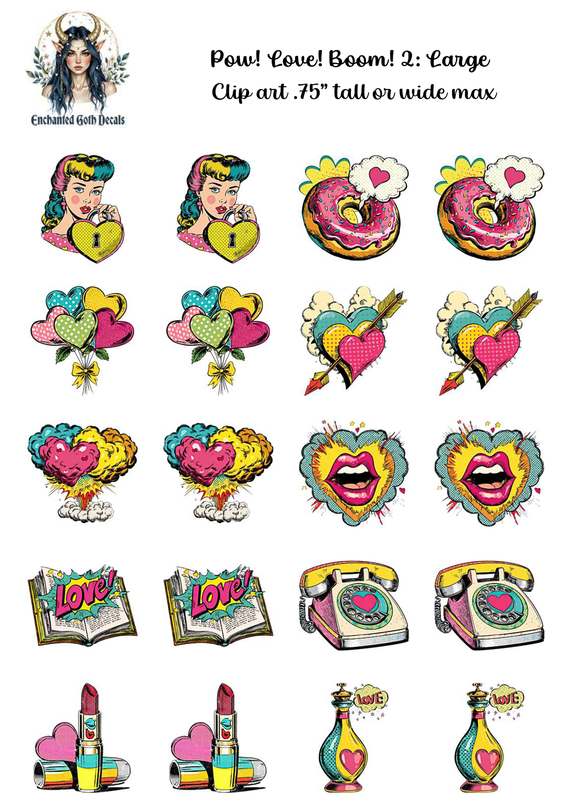 Pow! Love! Boom! 2- Clipart