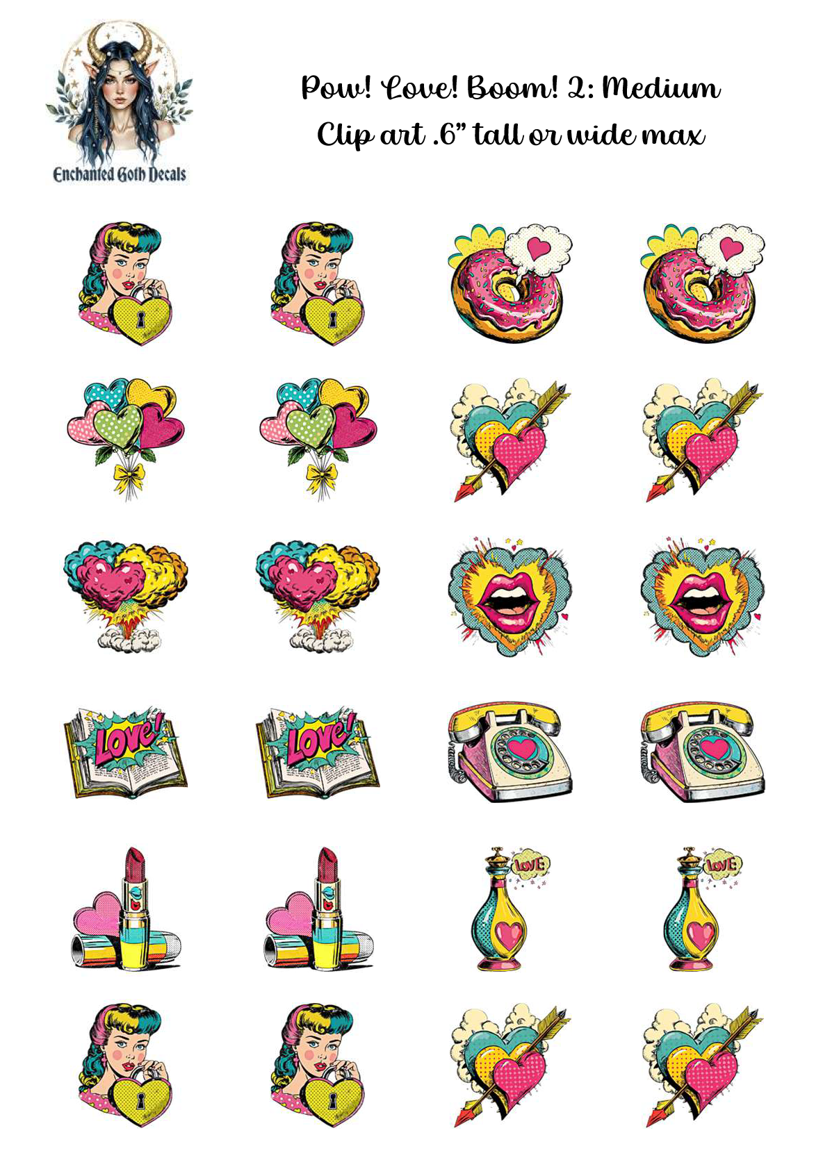 Pow! Love! Boom! 2- Clipart