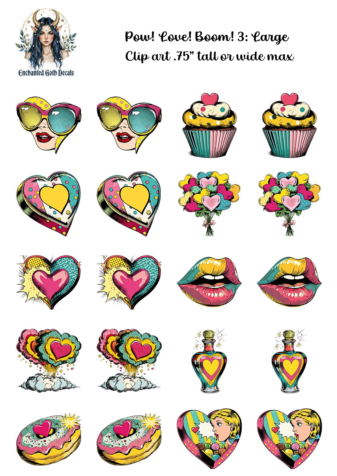 Pow! Love! Boom! 3- Clipart