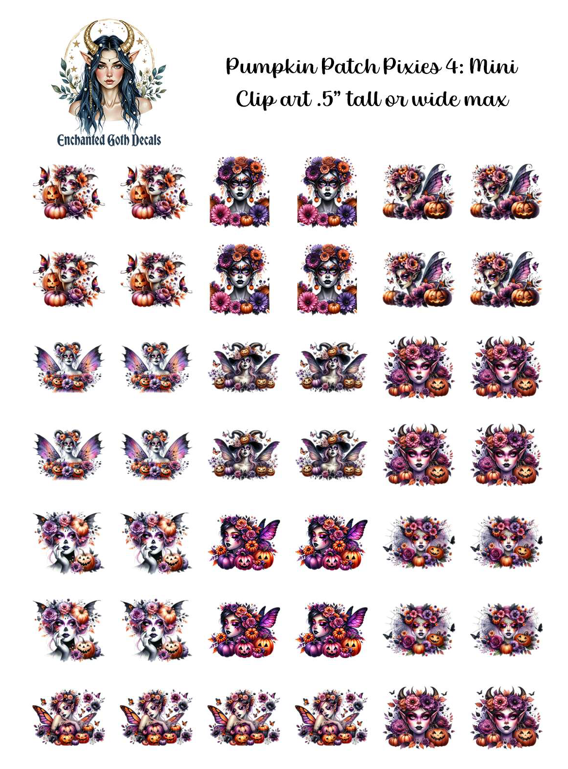 Pumpkin Patch Pixies 4 - Clipart Mini