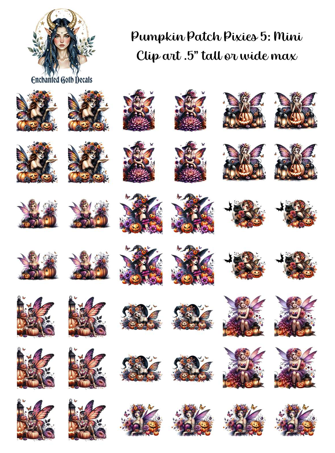 Pumpkin Patch Pixies 5 - Clipart Mini