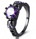 Purple Gothic Skull Ring