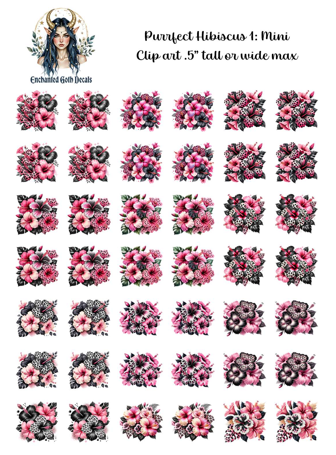 Purrfect Hibiscus 1 - Clipart Mini