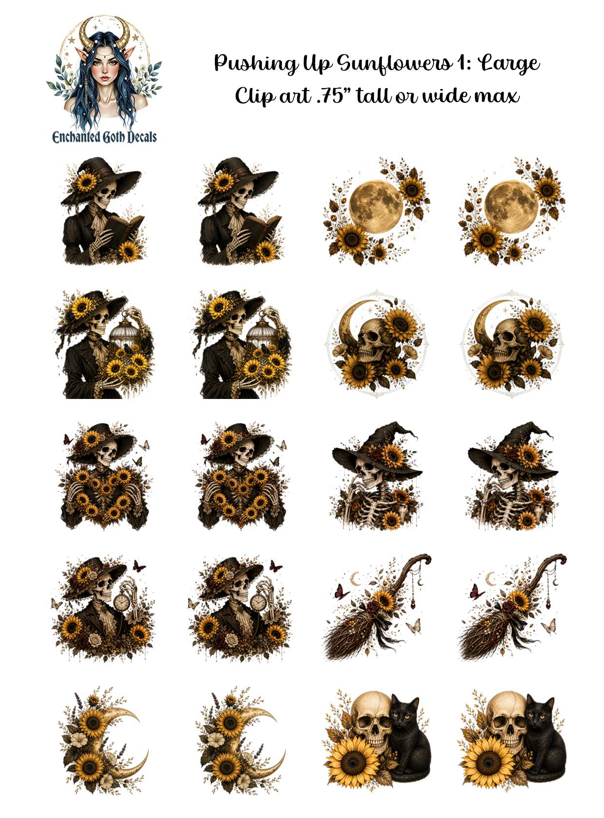 Pushing Up Sunflowers 1 - Clipart