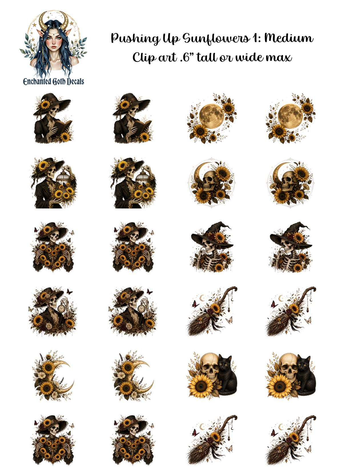 Pushing Up Sunflowers 1 - Clipart