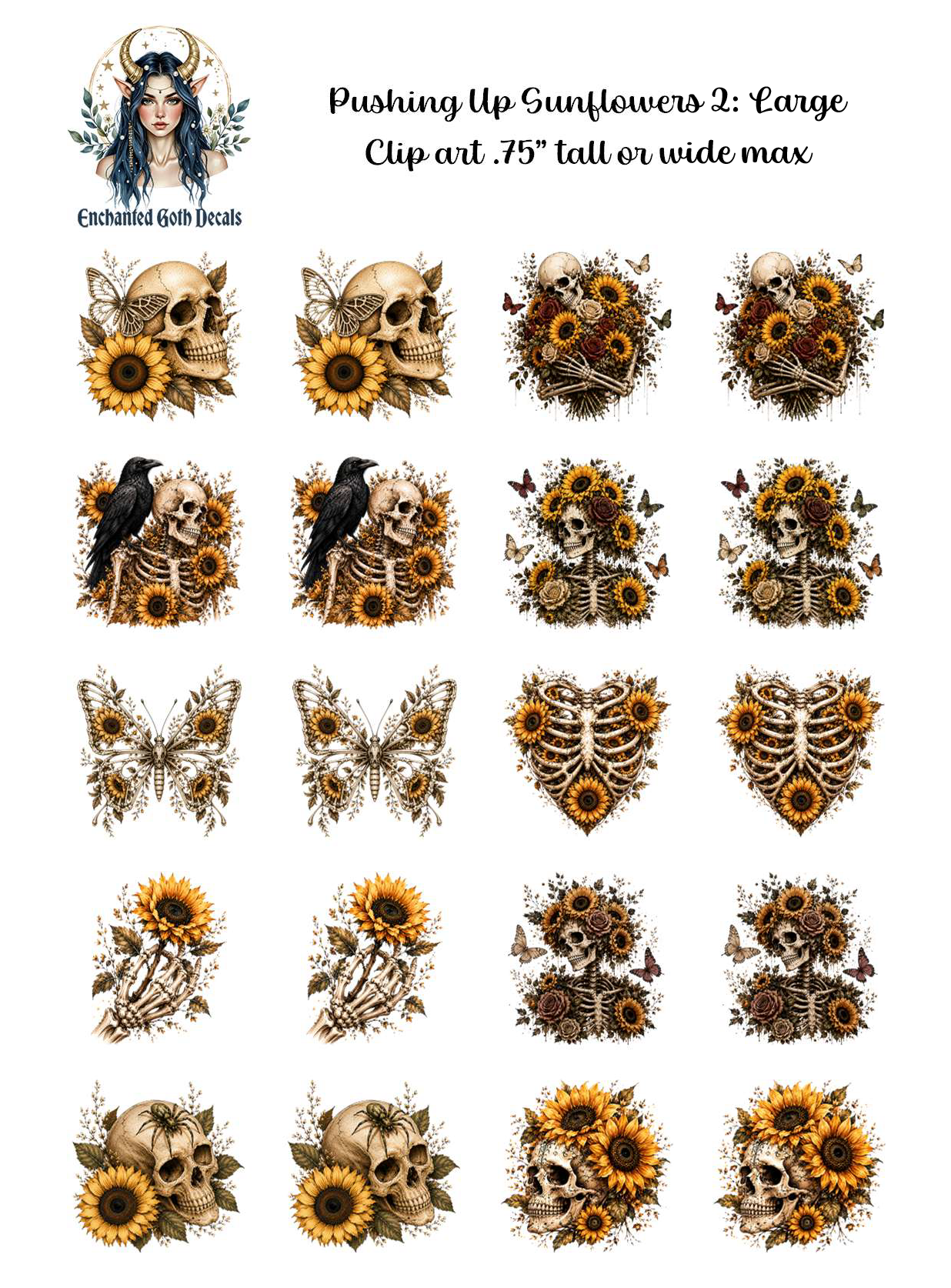 Pushing Up Sunflowers 2 - Clipart