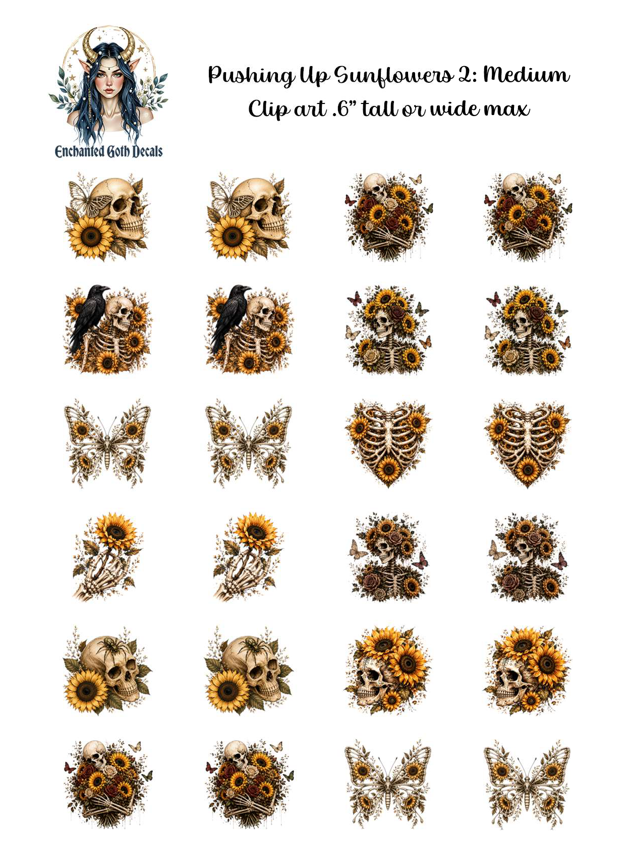 Pushing Up Sunflowers 2 - Clipart