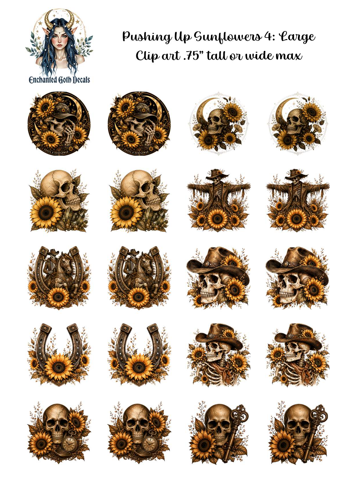 Pushing Up Sunflowers 4 - Clipart