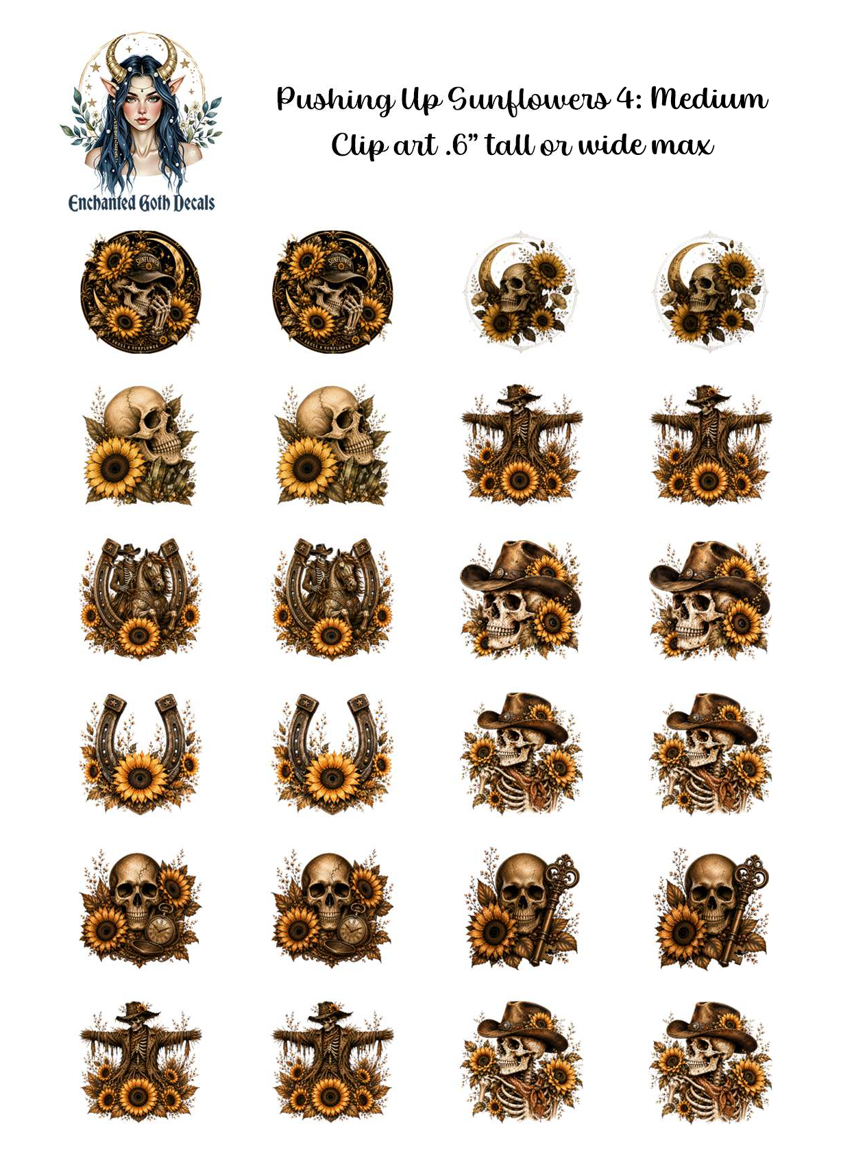 Pushing Up Sunflowers 4 - Clipart
