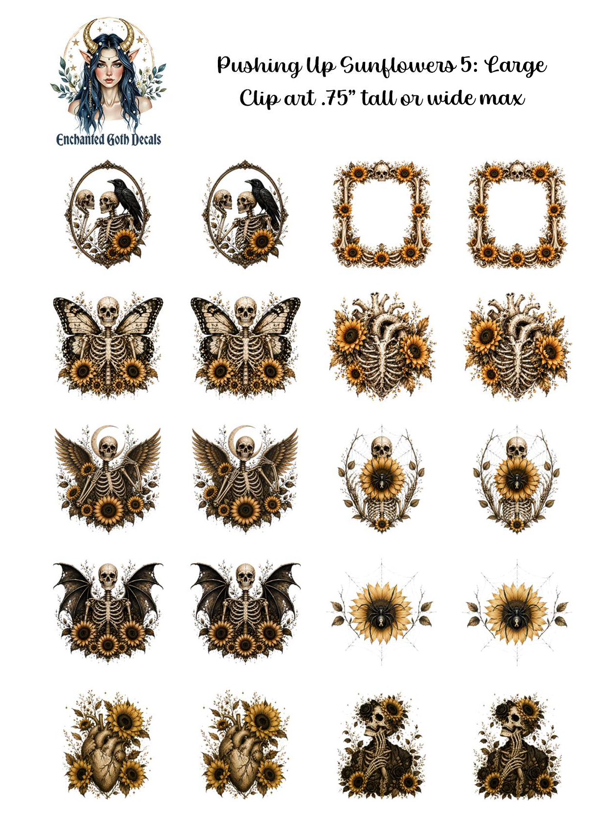 Pushing Up Sunflowers 5 - Clipart