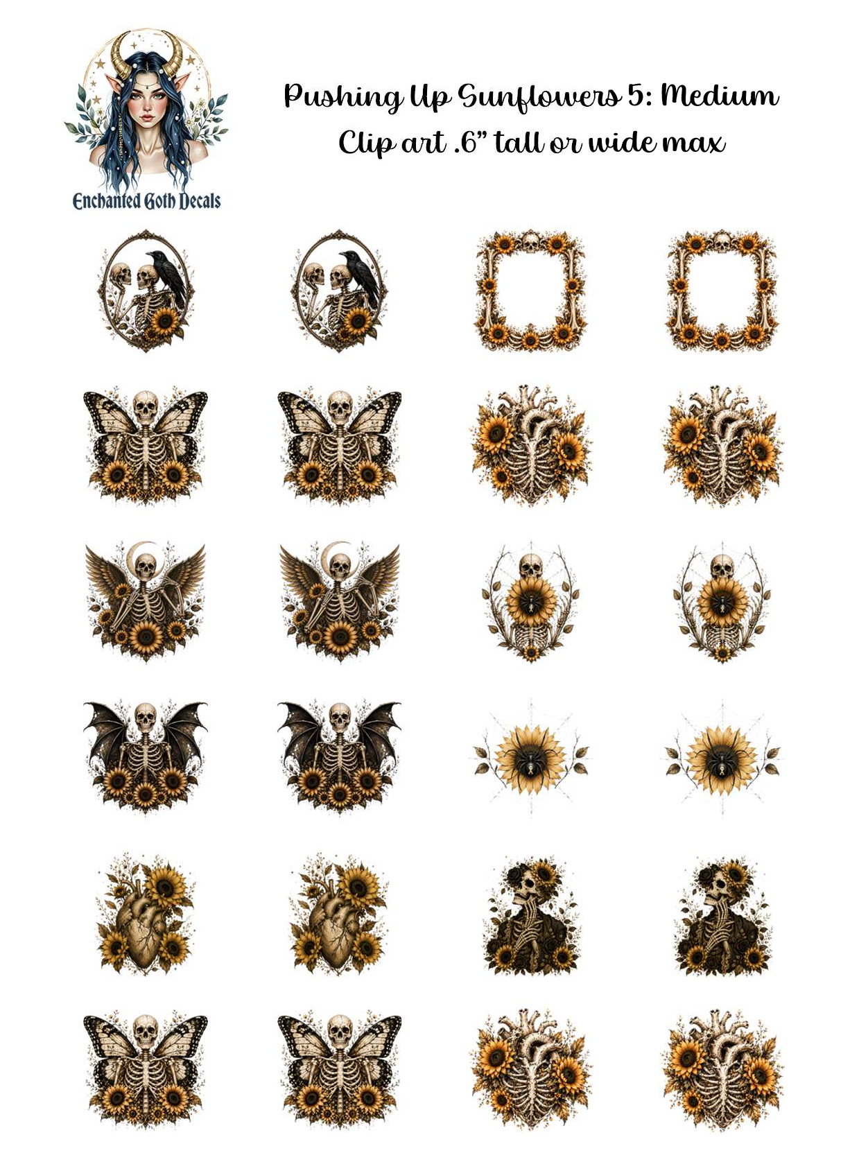 Pushing Up Sunflowers 5 - Clipart