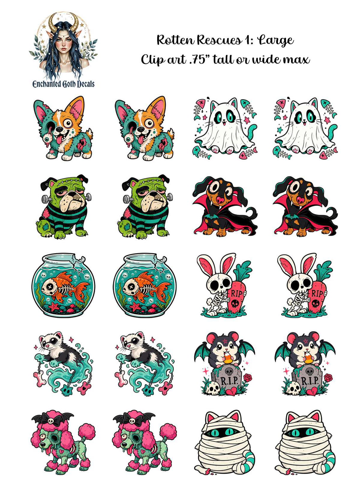 Crypt Kit Halloween Box - Clipart Decals Only Bundle