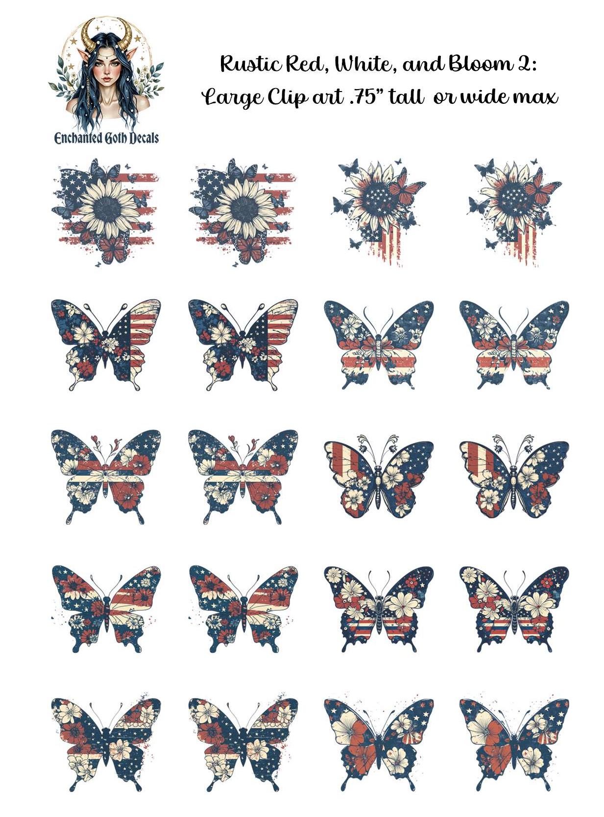 Rustic Red, White, and Bloom 2 - Clipart