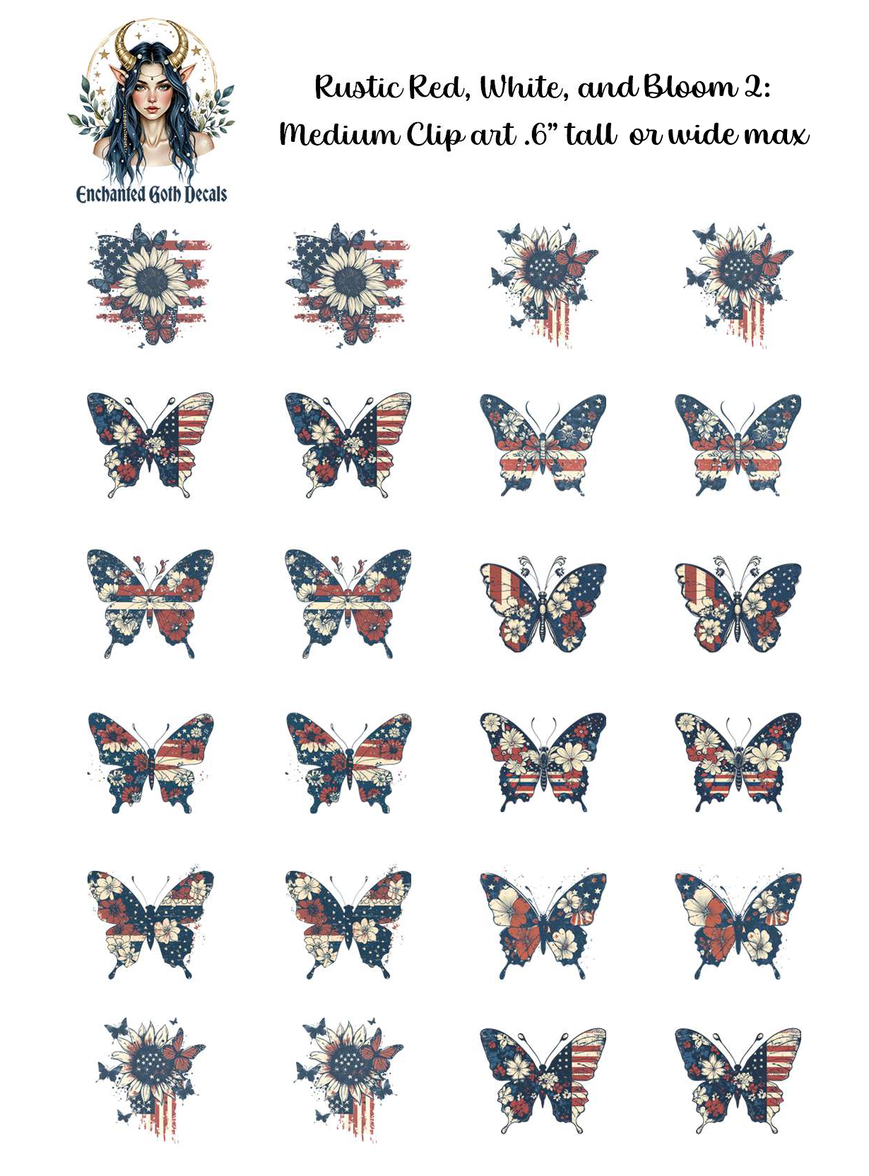 Rustic Red, White, and Bloom 2 - Clipart