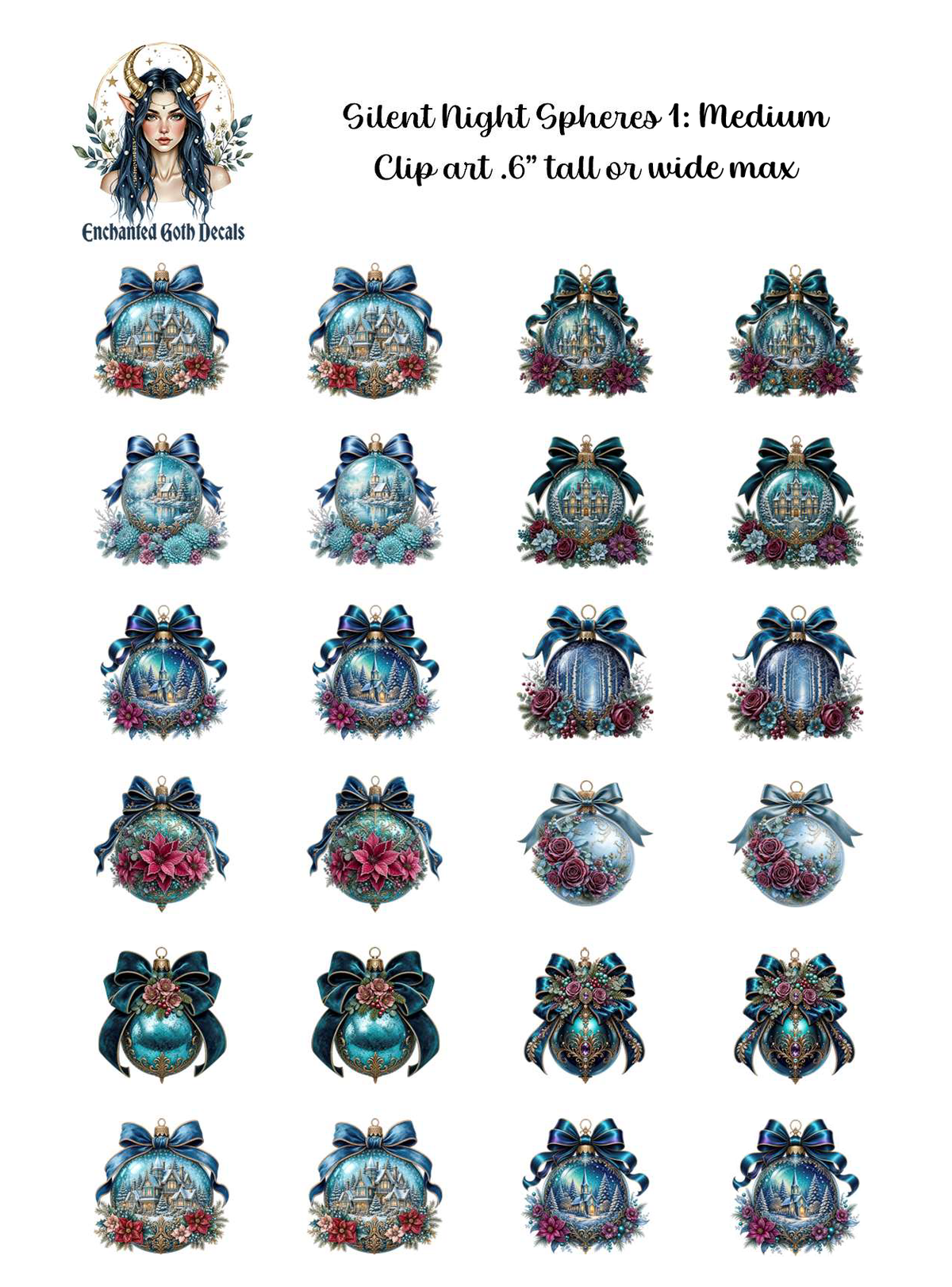 Silent Night Spheres 1 - Clipart