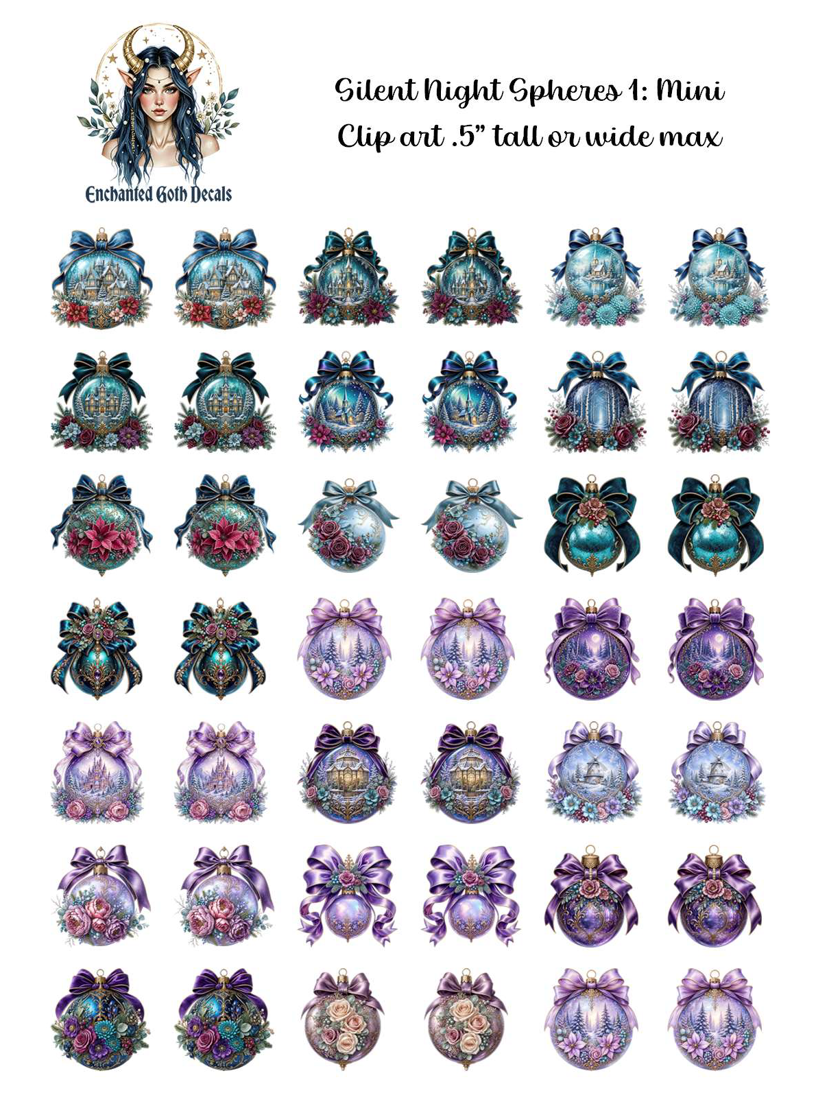 Silent Night Spheres 1 - Clipart Mini