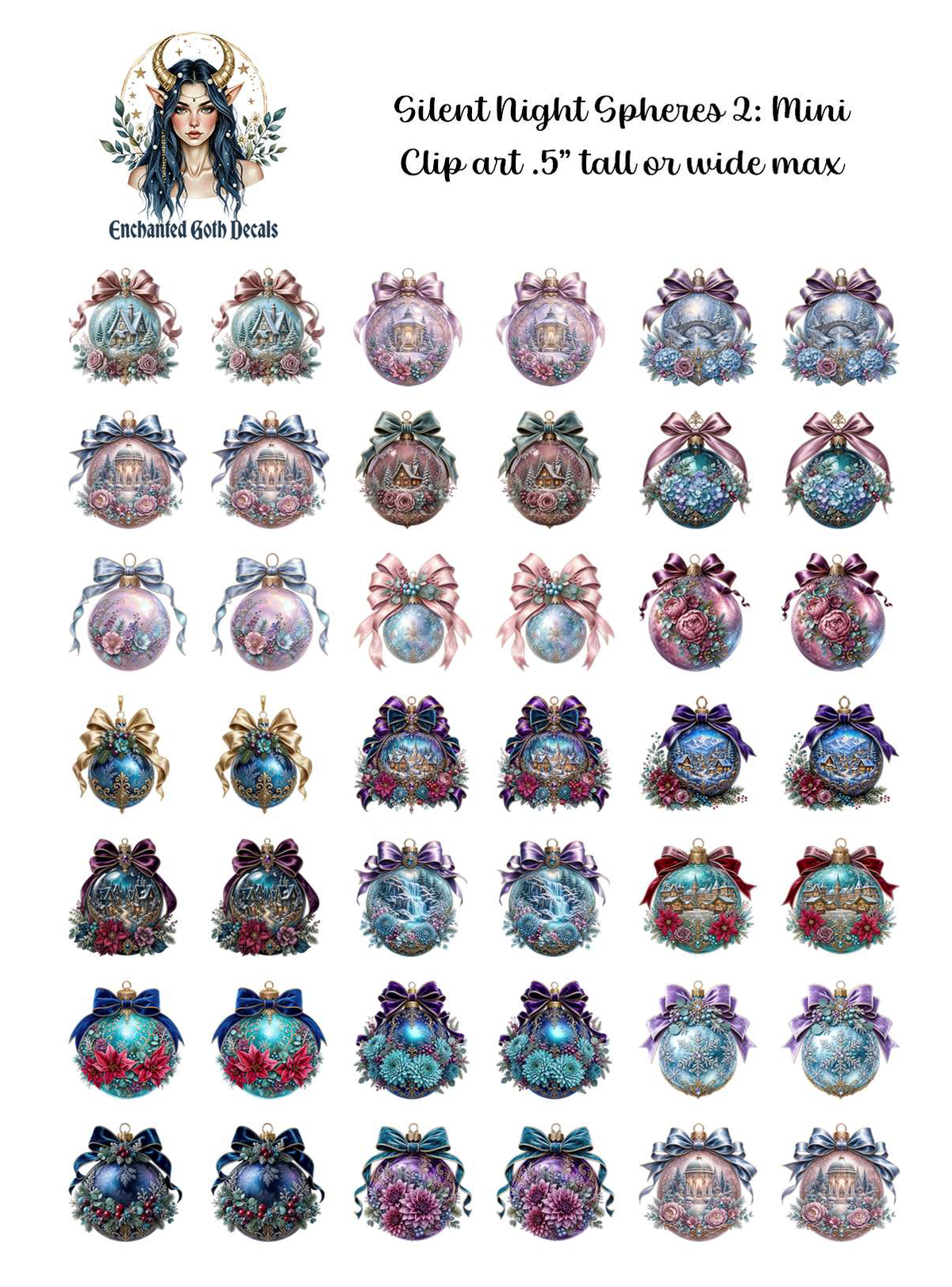 Silent Night Spheres 2 - Clipart Mini