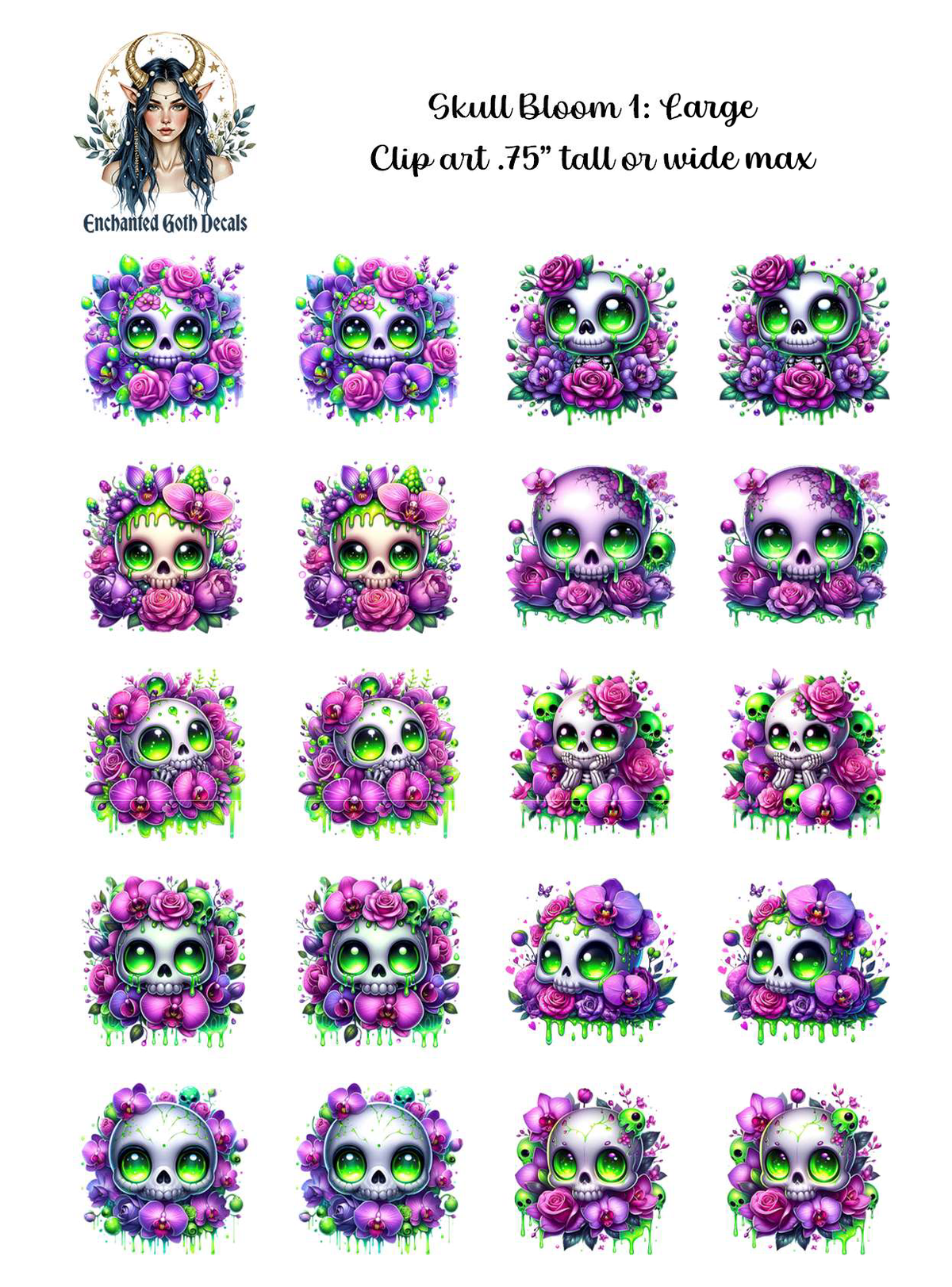 Skull Bloom 1 - Clipart
