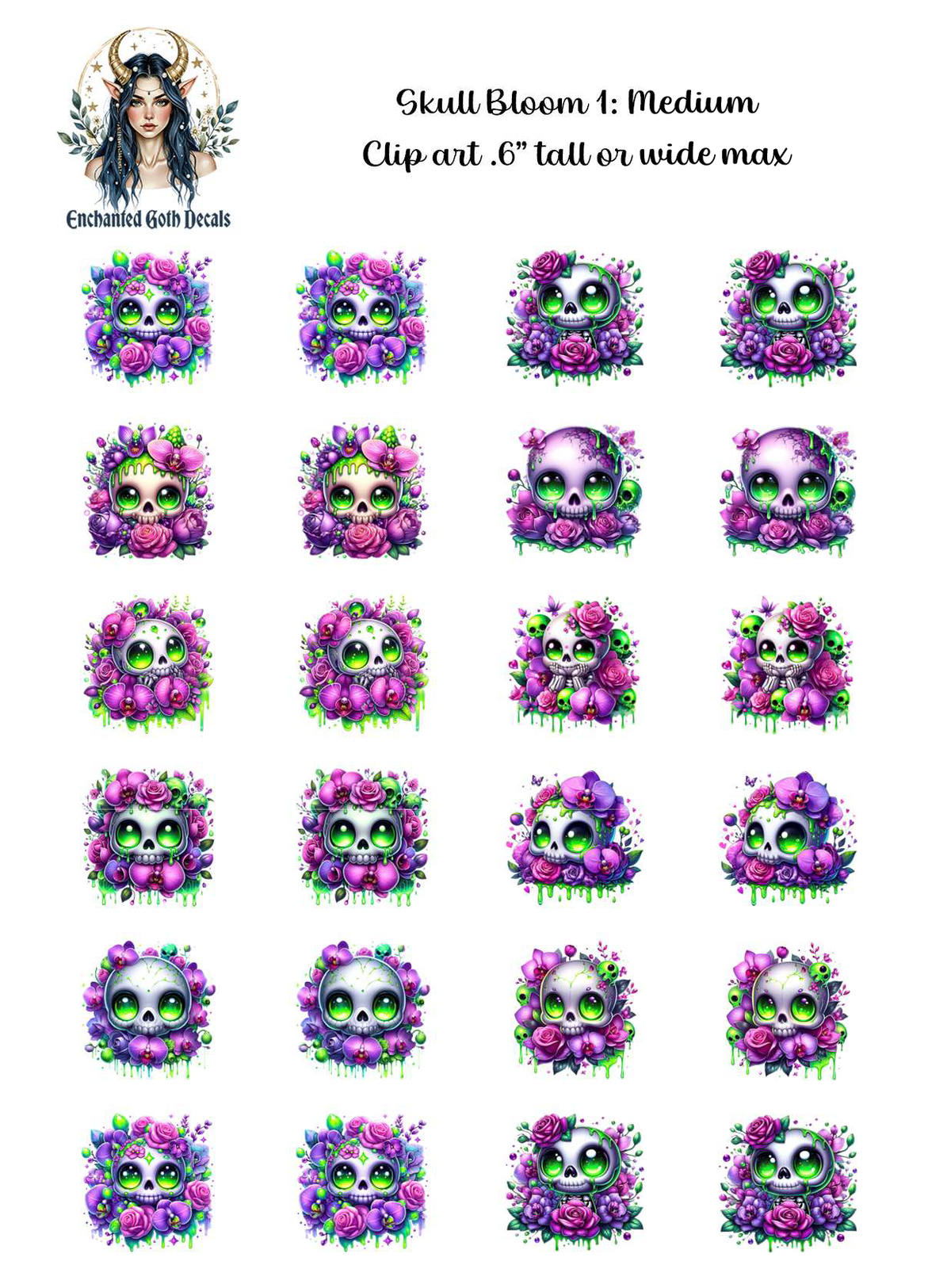 Skull Bloom 1 - Clipart