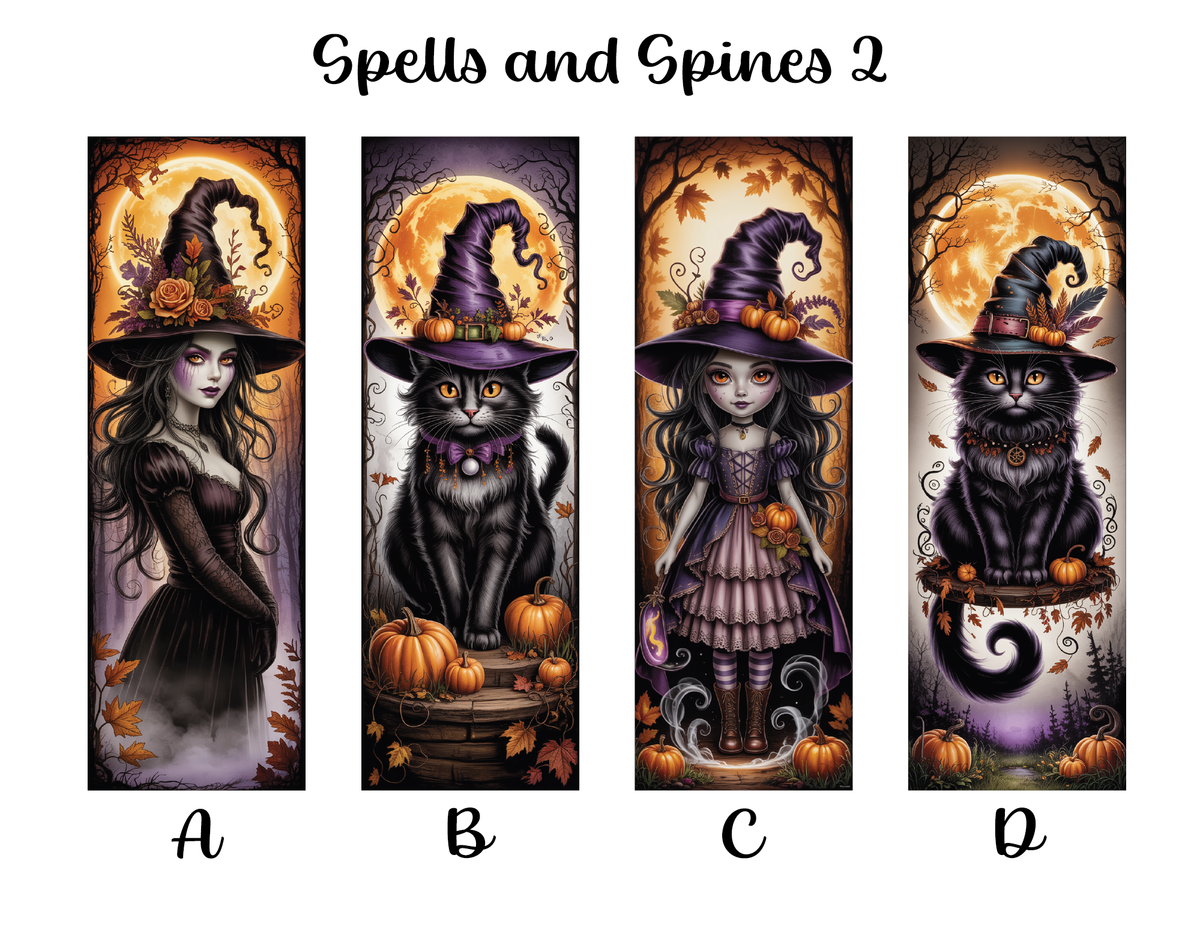 Spells and Spines Bookmarks: Sheet 2