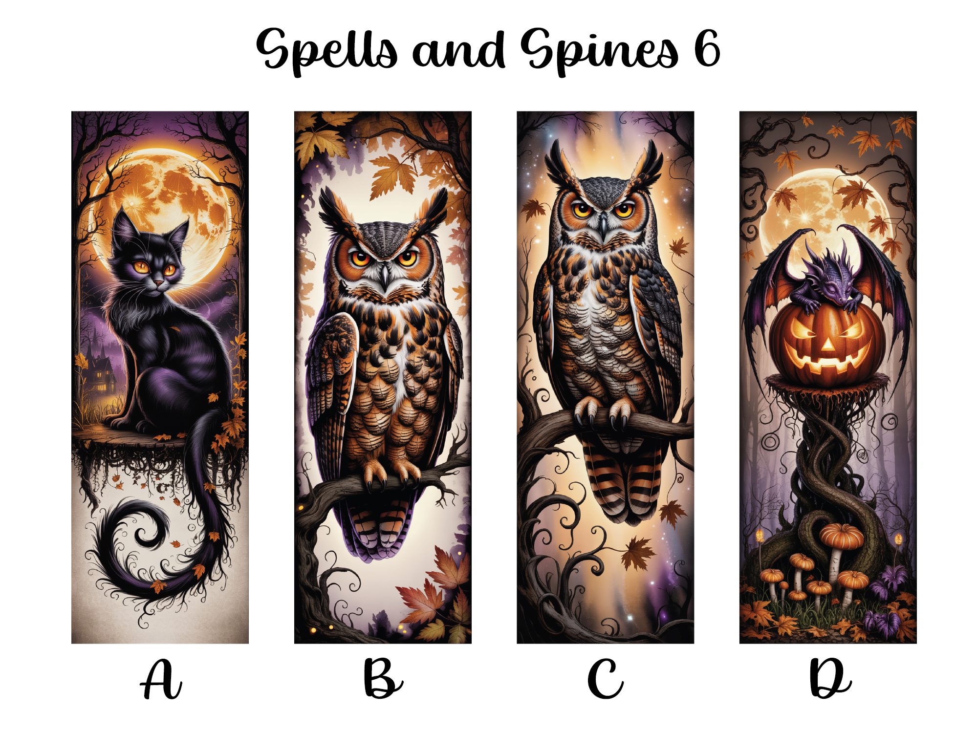 Spells and Spines Bookmarks: Sheet 6