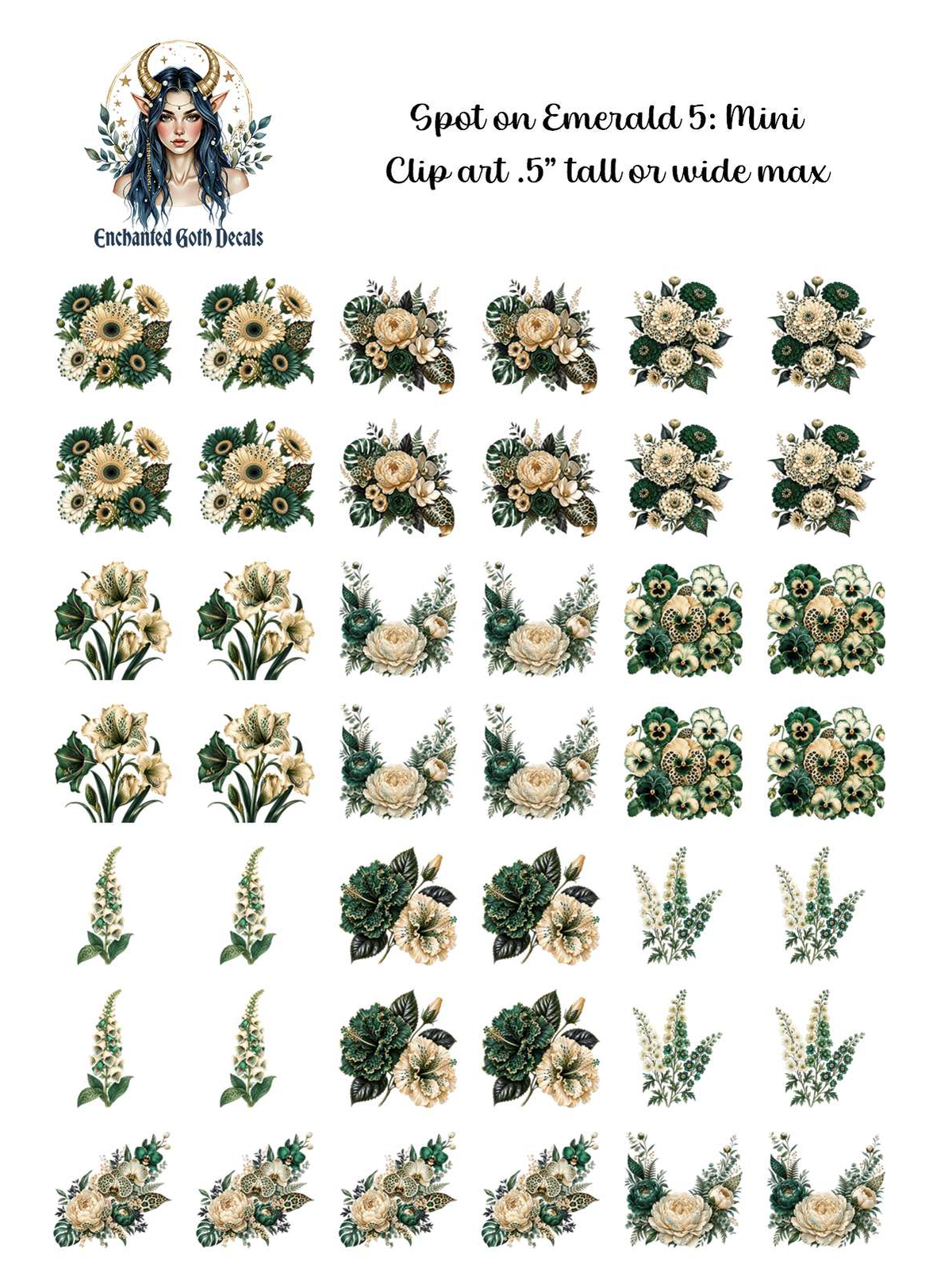 Spot on Emerald 5 - Clipart Mini – Enchanted Goth Decals