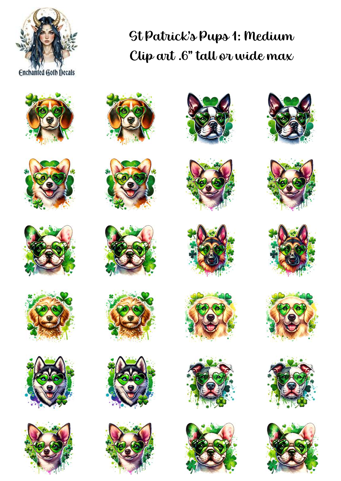 St. Patrick's Pups 1 - Clipart