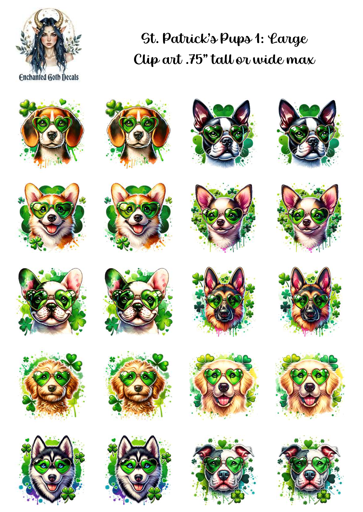 St. Patrick's Pups 1 - Clipart
