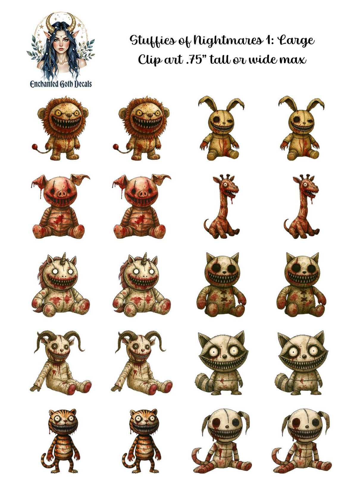 Stuffies of Nightmares 1 - Clipart