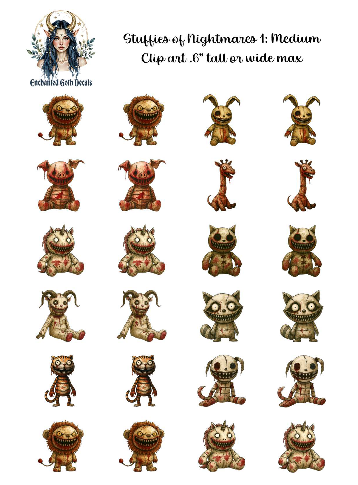 Stuffies of Nightmares 1 - Clipart