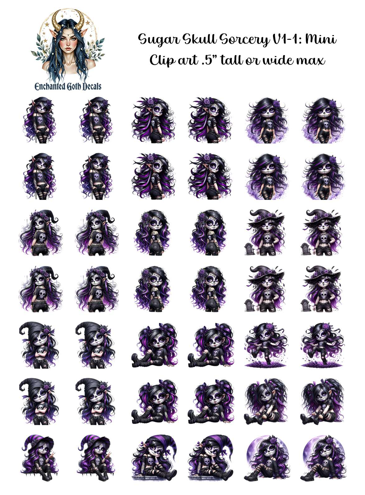 Sugar Skull Sorcery V1:1 - Clipart Mini