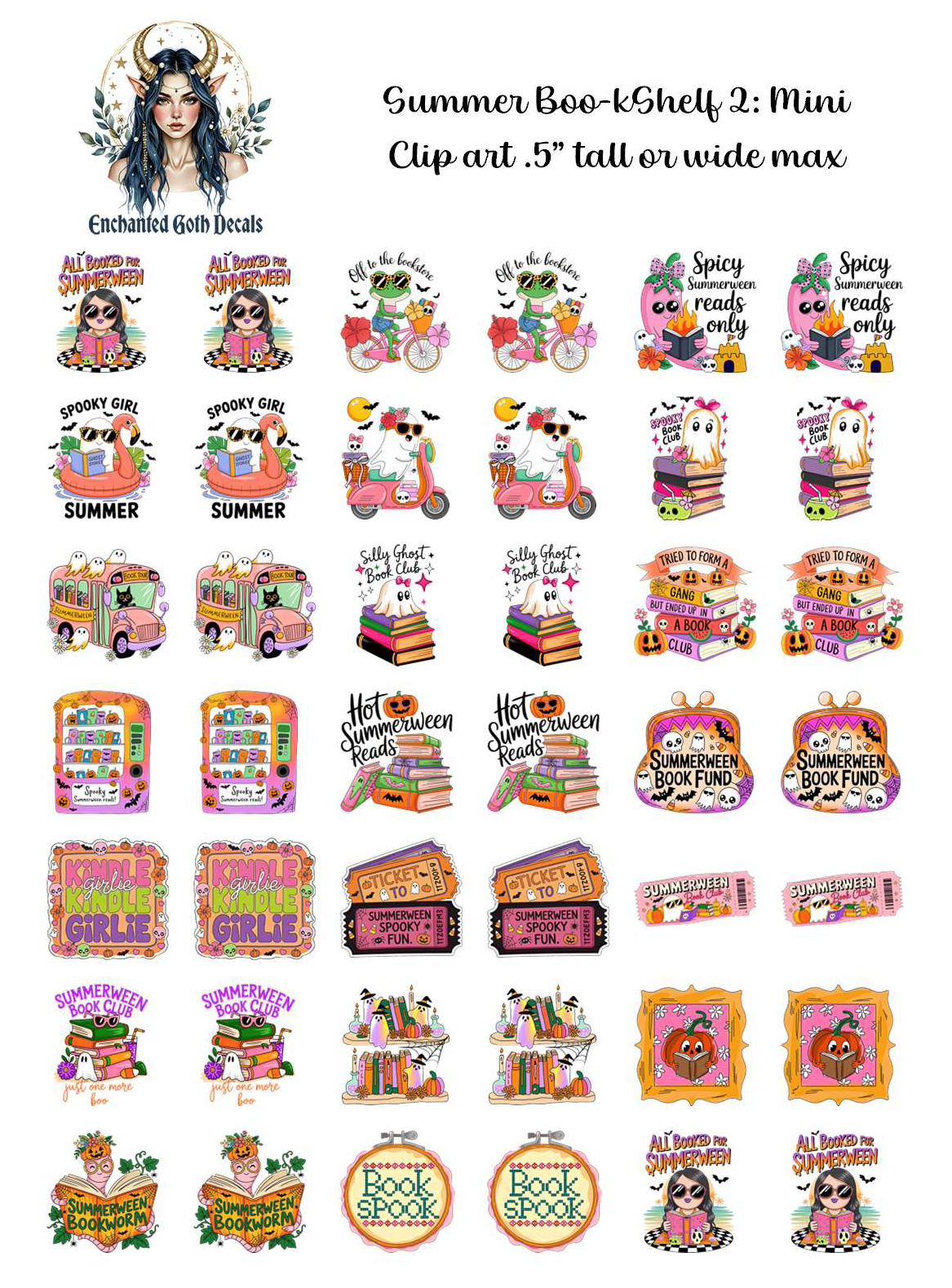 Summer Boo-kShelf 2 - Clipart Mini