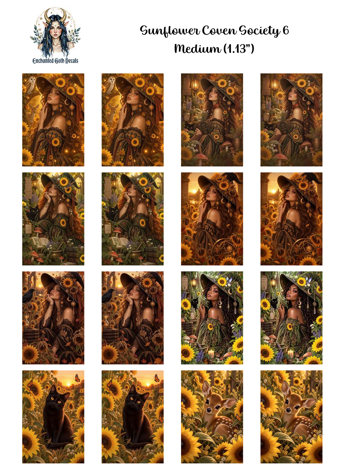 Sunflower Coven Society 6 – Enchanted Goth Decals